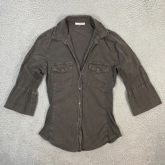 James‎ Perse Shirt Womens Large, 3 Contrast Panel Rib Surplus Classic  WLC3321 - Picture 1 of 9